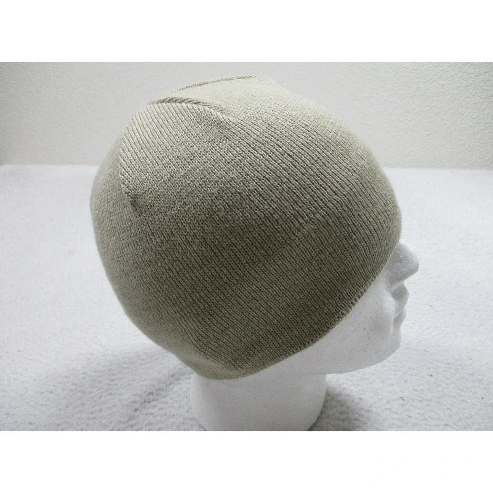 The North Face Hat Beanie Fitted One Size Tan Knit Fleece Lined Mens Winter Warm